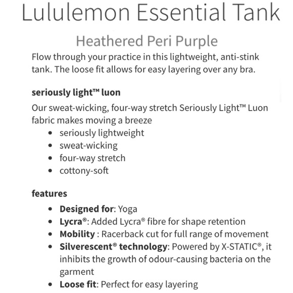 LULULEMON Essential Tank in Heathered Peri Purple Color - Picture 11 of 11